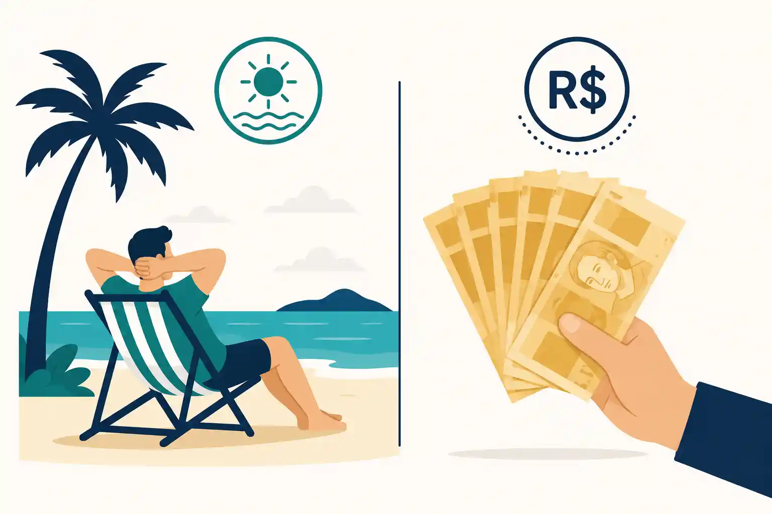 Comparacao entre ferias gozadas e venda de 10 dias com abono pecuniario