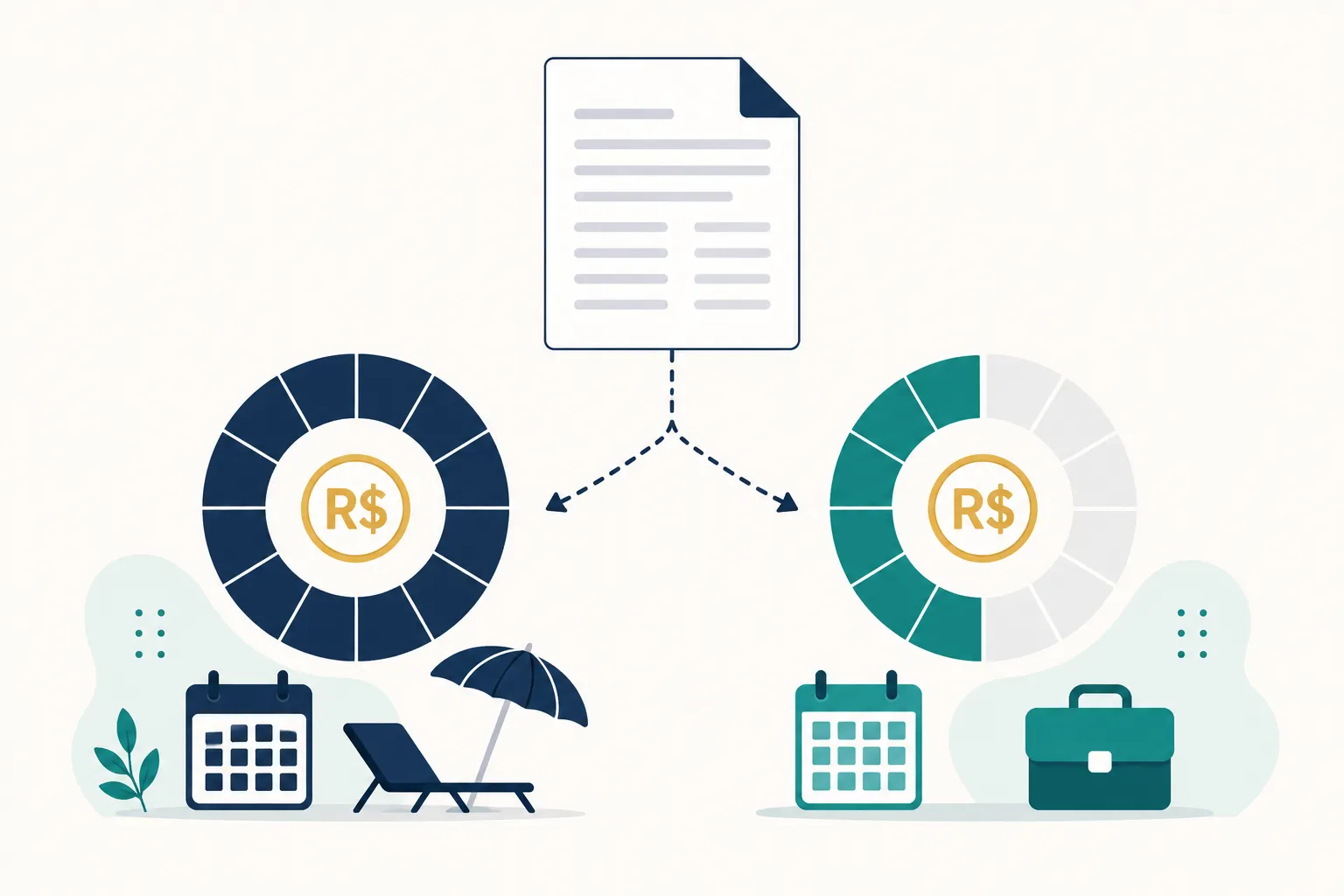 Calculo de ferias vencidas e proporcionais na rescisao do contrato de trabalho